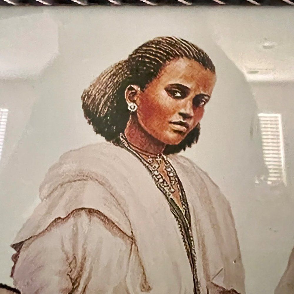 VTG Rare Art Drawing Portrait of an Ethiopian Family Signed by Adis Gebru - Picture 3 of 8
